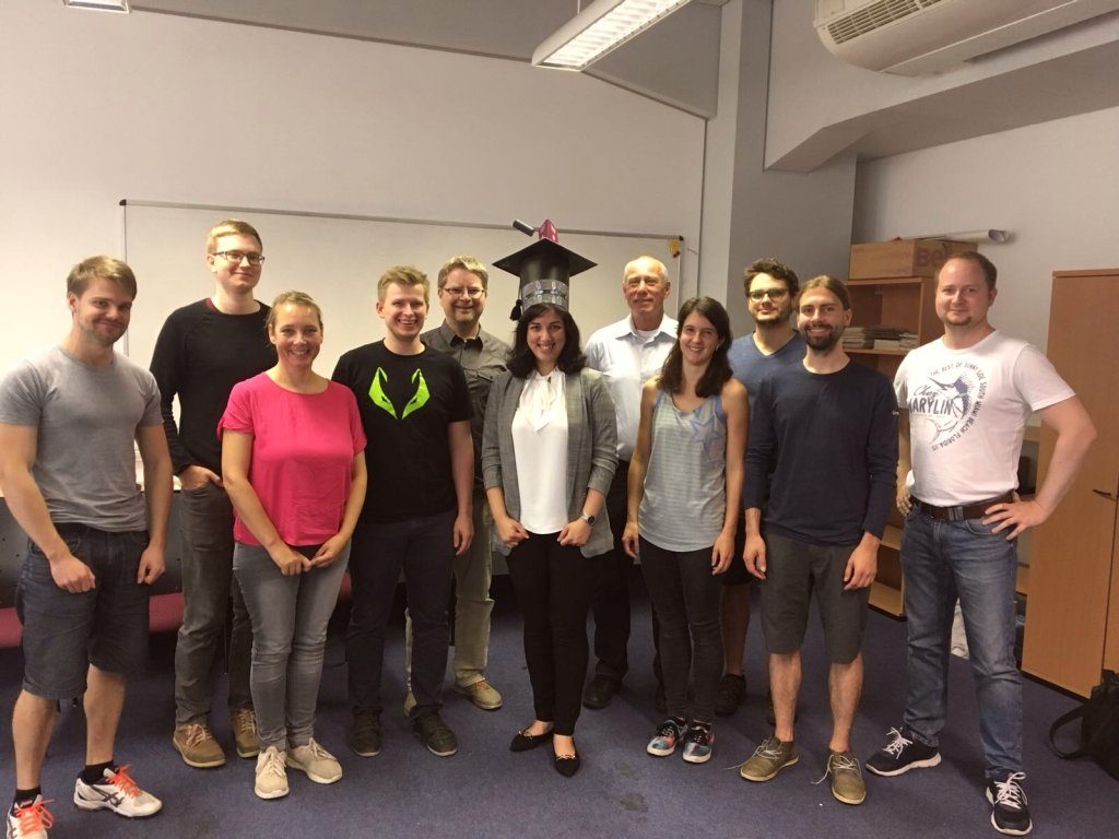 Purva wearing her PhD hat after the defense